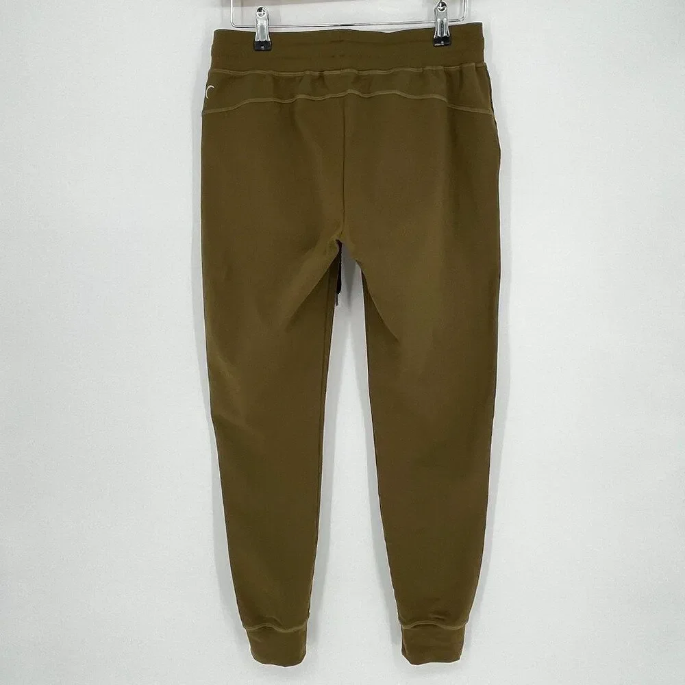 Zyia Unwind Jogger Pants Women's Size Small in Olive‎ Green Drawstring Pockets